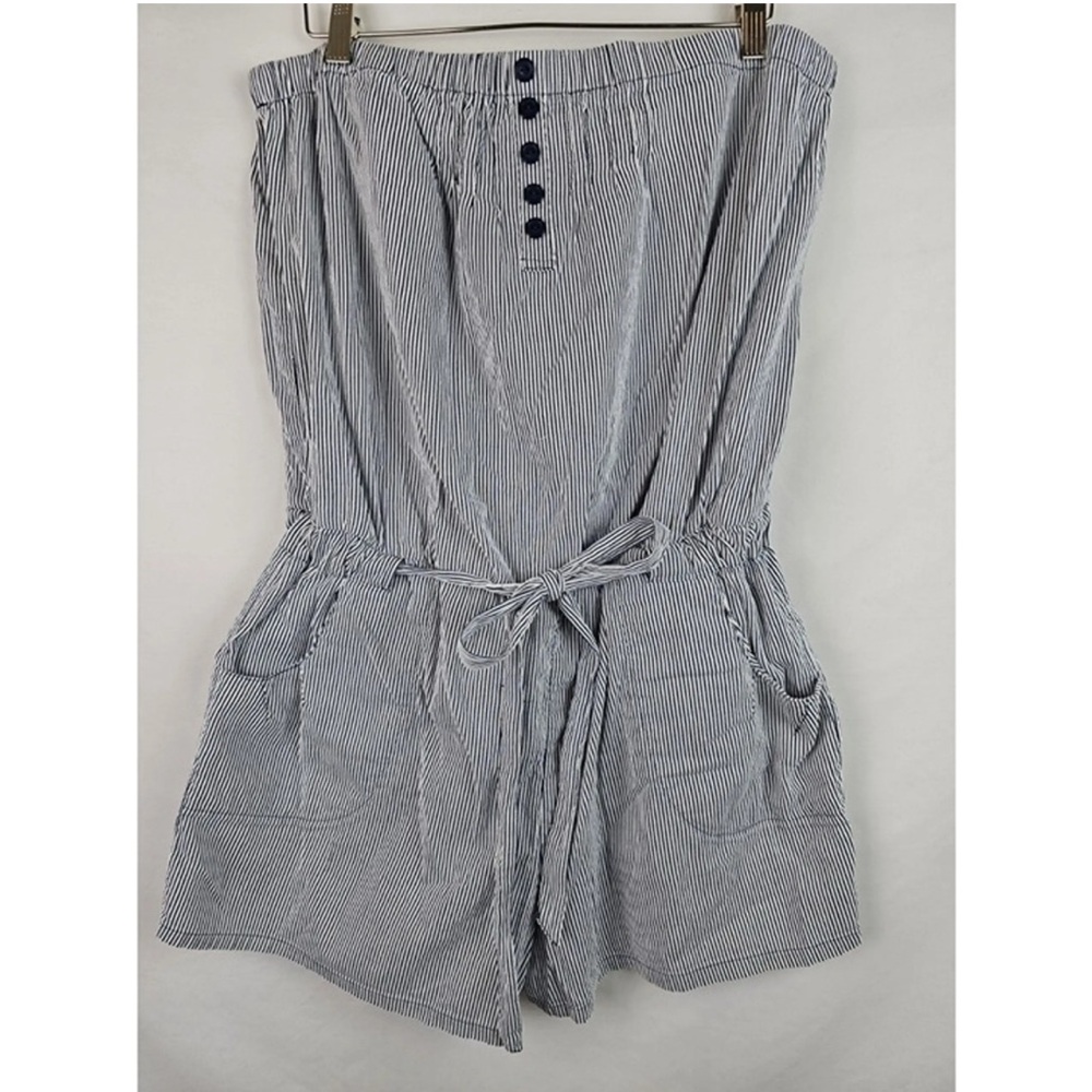 Mossimo Supply Co. Navy and White Striped Romper M - Picture 2 of 8